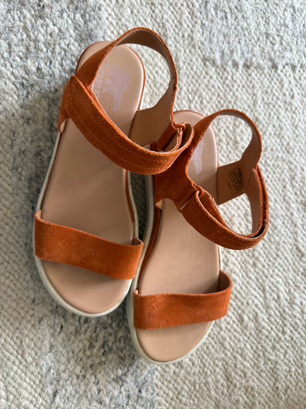 Sorel Women’s Cameron Orange Suede flatform sandals